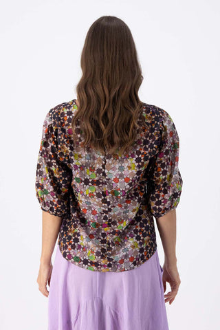 Kaleidoscope Blouse Grey in Seersucker