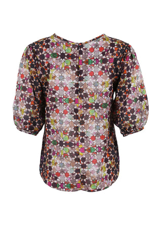 Kaleidoscope Blouse Grey in Seersucker