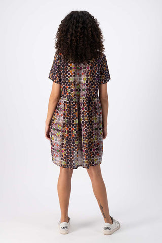 Kaleidoscope Villa Dress Grey in Cotton Voile