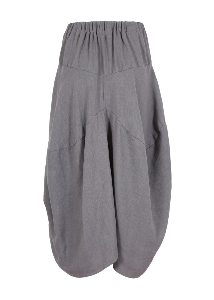 Olga de Polga Grey Milwaukee Fiesta skirt in 100% Linen.  Back view