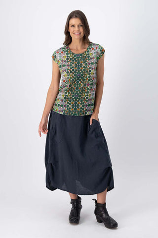 Kaleidoscope Tee Green in Seersucker