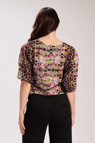 Kaleidoscope Blouse Grey in Seersucker