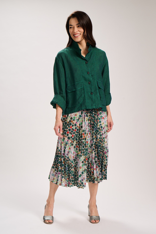 Kaleidoscope Pleated Skirt Green