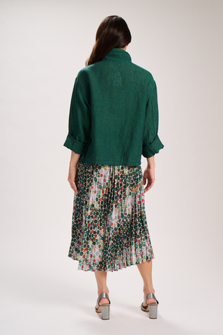 Kaleidoscope Pleated Skirt Green