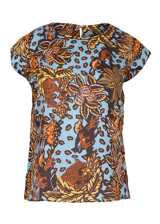 Olga de Polga La Jungla printed tee in cotton. Front view