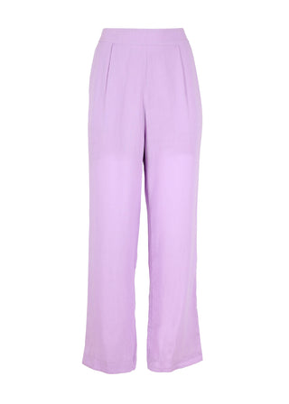 Olga de Polga Lilac Boheme Splendour Trousers are a classic, wear-everywhere linen trouser.  Front view.