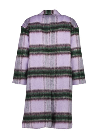 Olga de Polga Lilac Highland coat in wool and recycled polyester.  Back