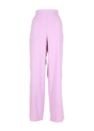 Olga de Polga Lilac Peggy Isabella Pants in a deluxe slub linen blend. Long Version. Front view