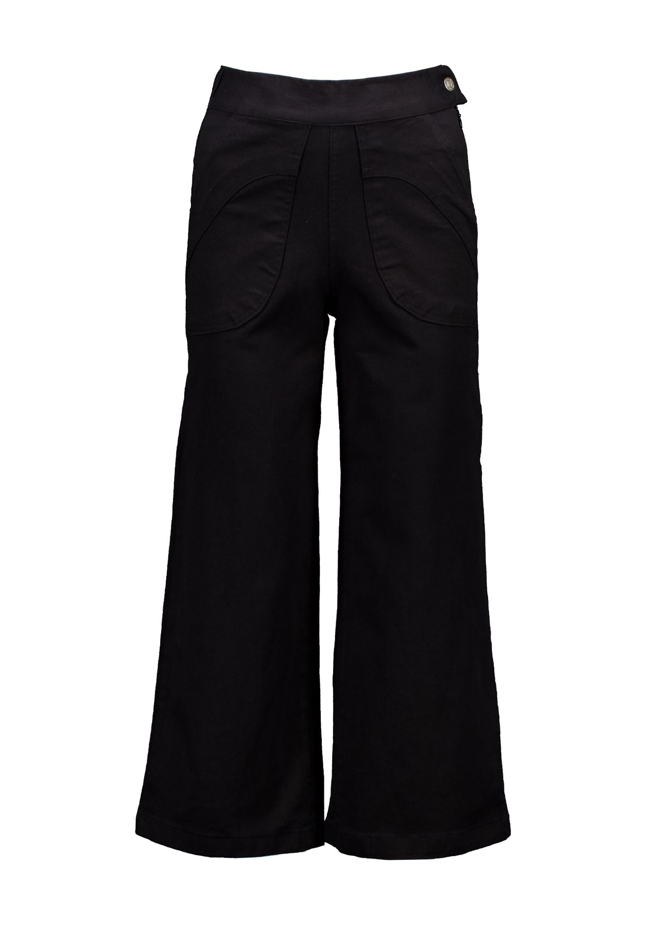 Olga de Polga Lona Peggy pants in black cotton canvas. Front view