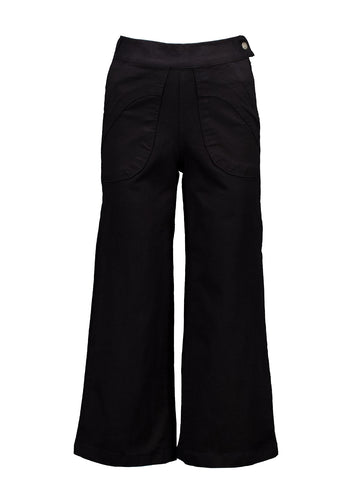 Olga de Polga Lona Peggy pants in black cotton canvas. Front view