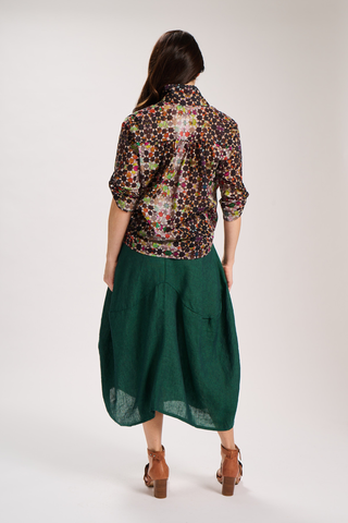 Milwaukee Alta Luxe Skirt Deep Emerald in Linen