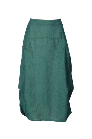 Milwaukee Alta Luxe Skirt Deep Emerald in Linen