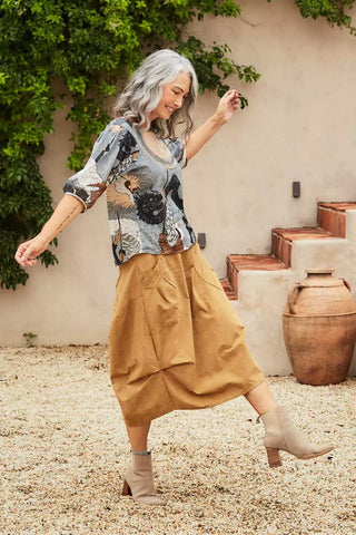 Festival Blouse Caramel in Cotton