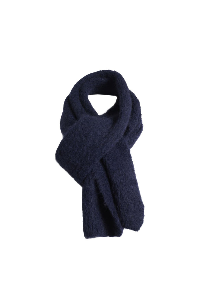 Olga de Polga Navy Aspen knit scarf in alpaca