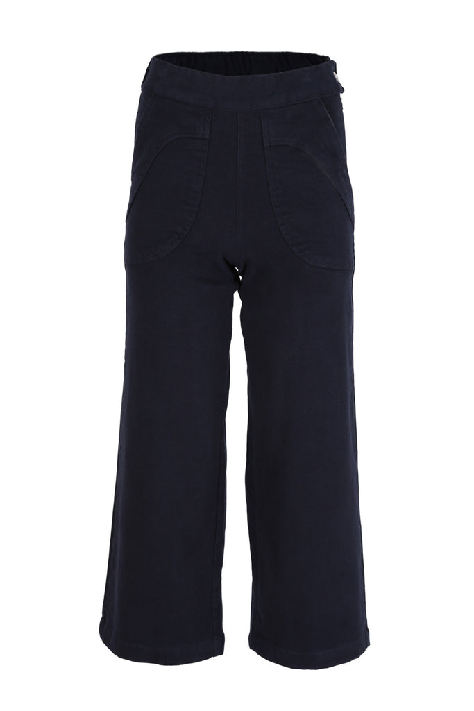 Shop Our most loved item of all time. A chic, ultra-comfortable take on your classic pants, the Peggy feature a high waist, flat front, wide leg, and oversized front pockets. Made to last. A woven cotton fabric that is brushed to create a soft, napped texture. Navy colour. Free shipping over $100.