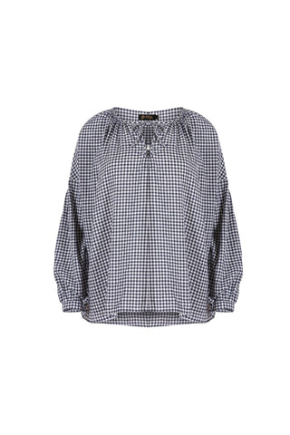 Olga de Polga Leila gingham blouse with long sleeves. Front view