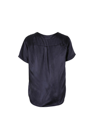 Lavender Fields Top Navy in Satin Twill