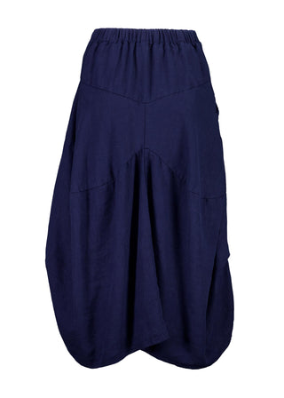 Olga de Polga Milwaukee Fiesta skirt in Navy. 100% Slub Linen skirt. Back