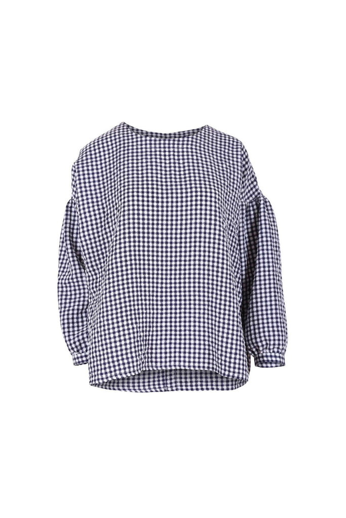 Olga de Polga Navy Suzanna Blouse. Front view