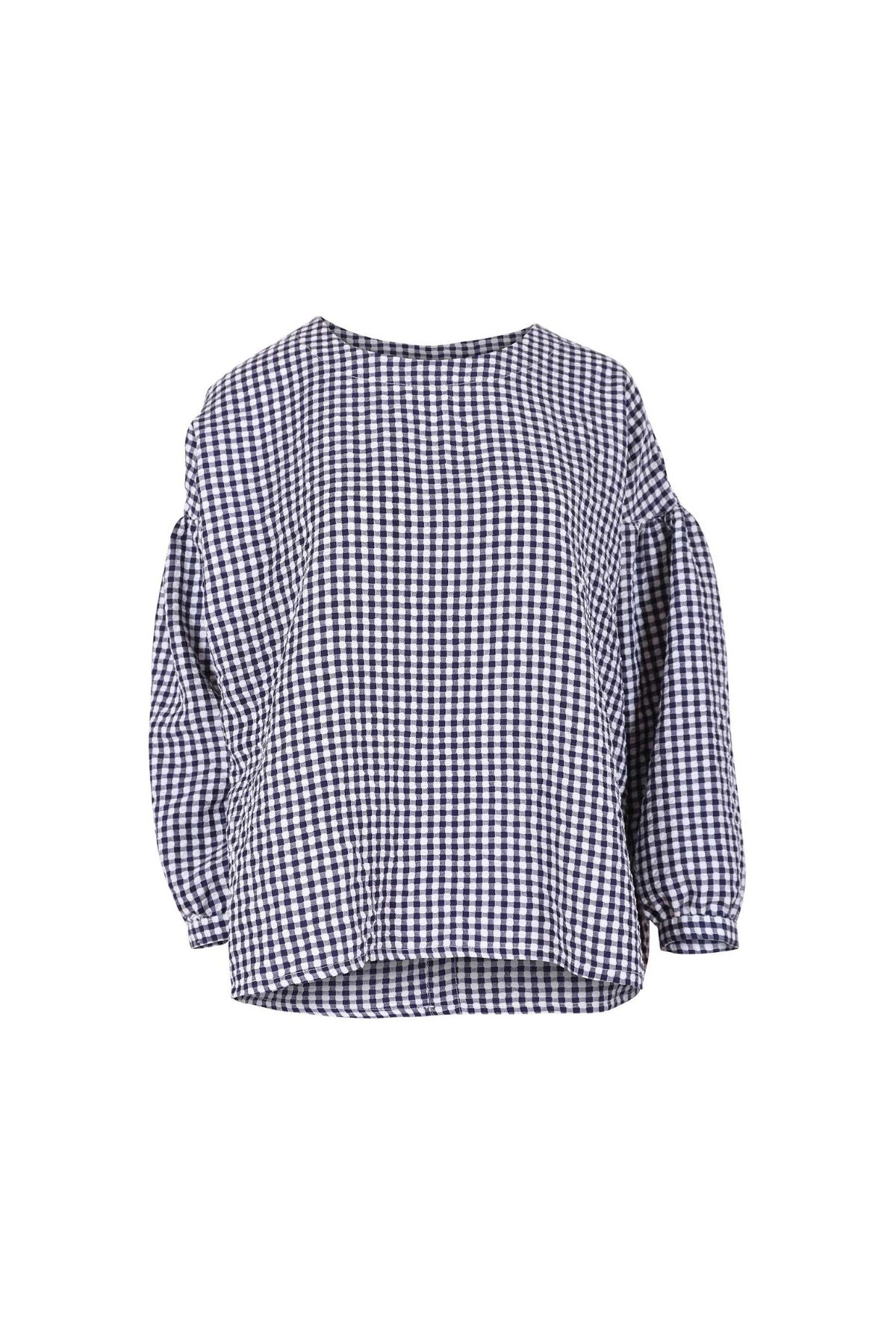 Olga de Polga Navy Suzanna Blouse. Front view