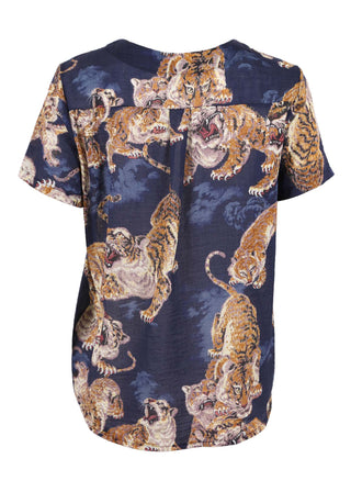 99 Tigers Top Blue in Seersucker
