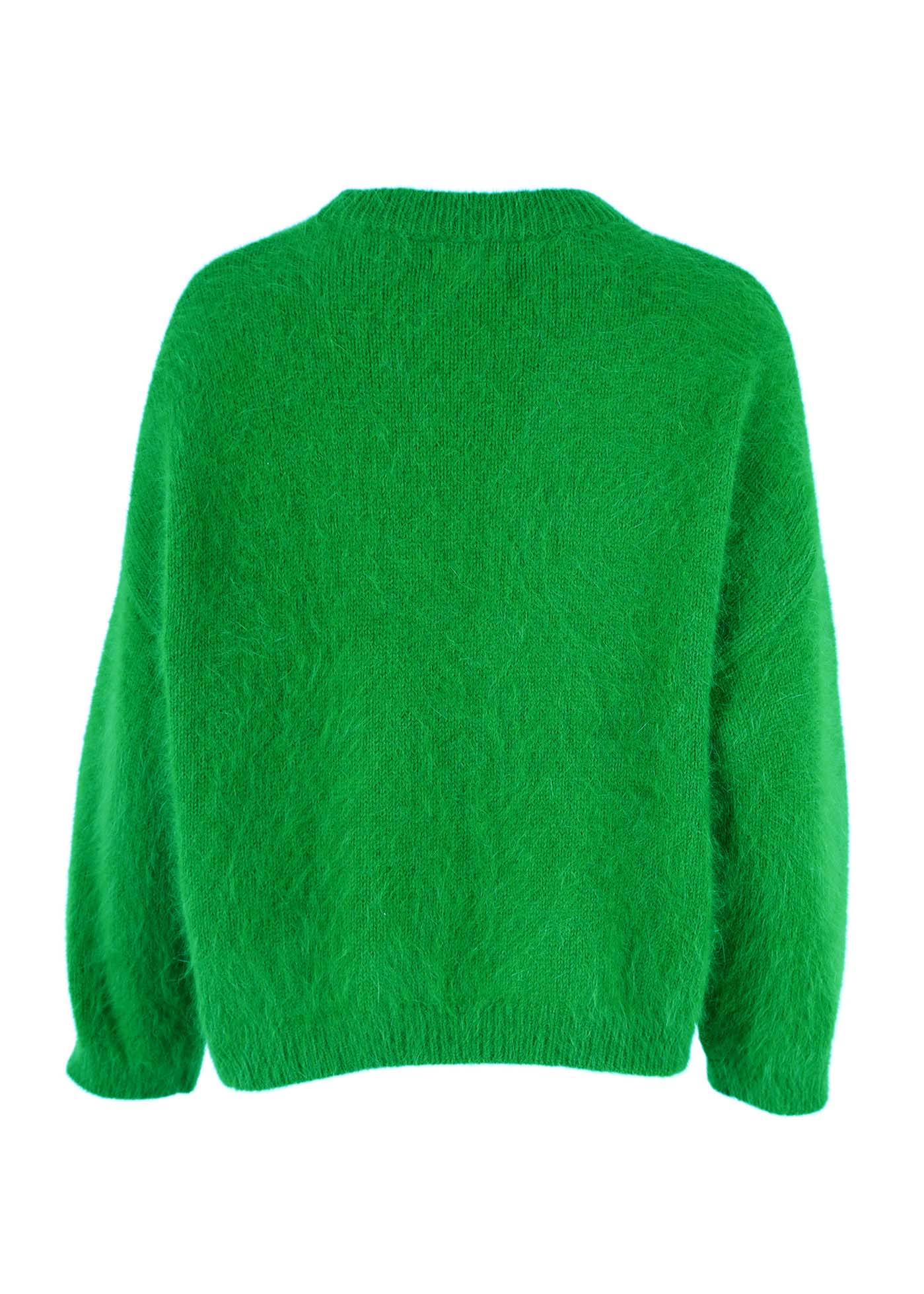 Women's Cosy Angora Knit Sweater in Bright Green Olga de Polga