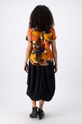 Fiorella Top Orange in Seersucker