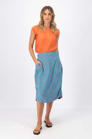 Skyscraper Tee Orange in Fine Tencel