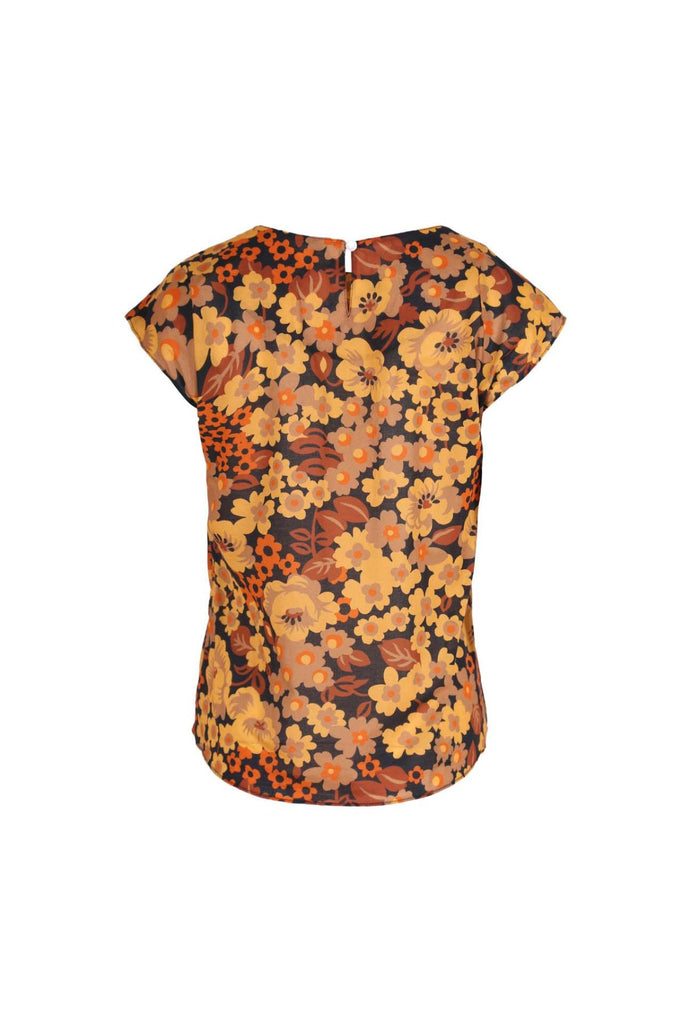 Olga de Polga women's printed floral Dilon Tee in Tangerine colour. Back view