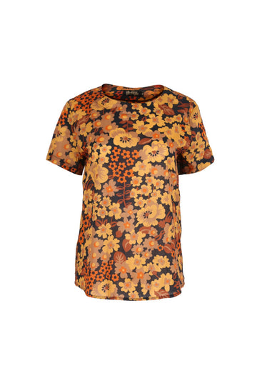 Olga de Polga Top in Dilon Tangerine printed cottonOlga de Polga Top in Dilon Tangerine printed cotton. Front view