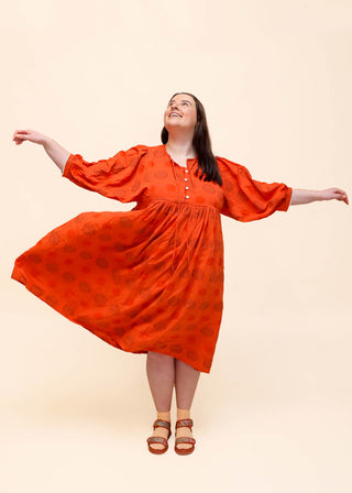 Universal Kristy Dress Orange in Cotton Blend