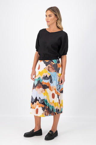 Vista Pleat Skirt Orange