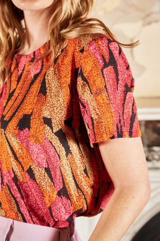 Vivant Top Orange in Seersucker