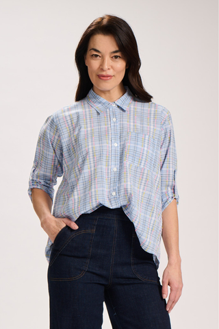 Palomino Check Cotton Shirt Blue