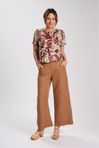 Pamela Pants Rust in Cotton Tencel