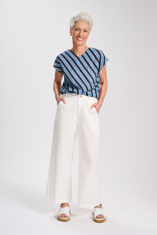 Pamela Pants White in Cotton Tencel
