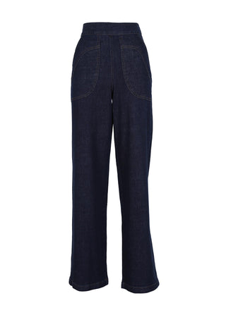 Olga de Polga Peggy Long Indigo Wash Jeans. Front view
