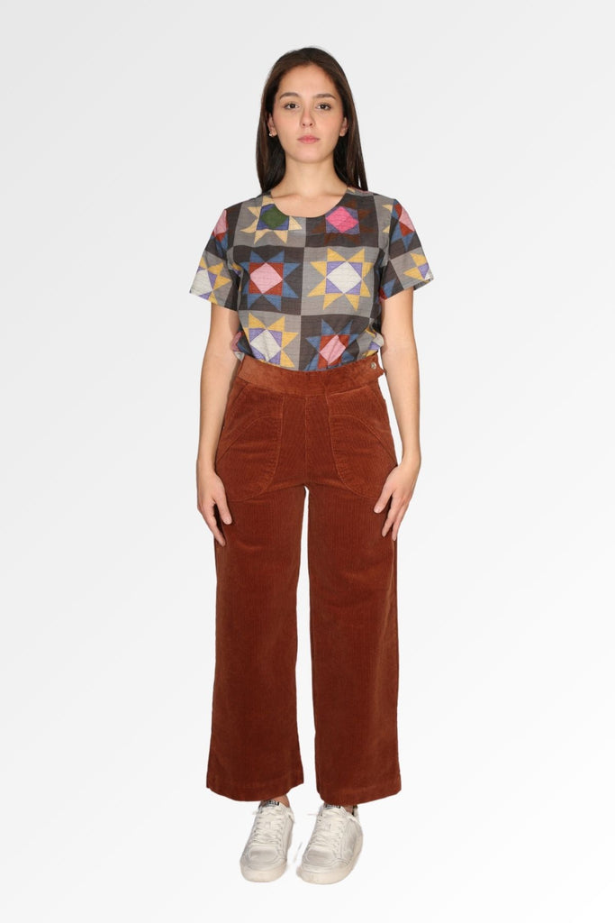 Olga de Polga Peggy Lou Pants in velvety soft cotton corduroy. Front view 