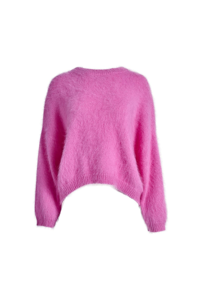Crafted in an impossibly soft angora blend, this jumper will keep you warm on the greyest of days while still staying comfortable and light. Front view