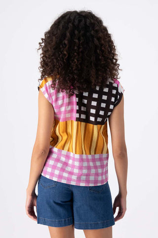 Central Park Tee Pink in Seersucker