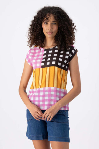 Central Park Tee Pink in Seersucker