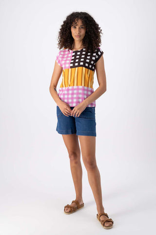 Central Park Tee Pink in Seersucker
