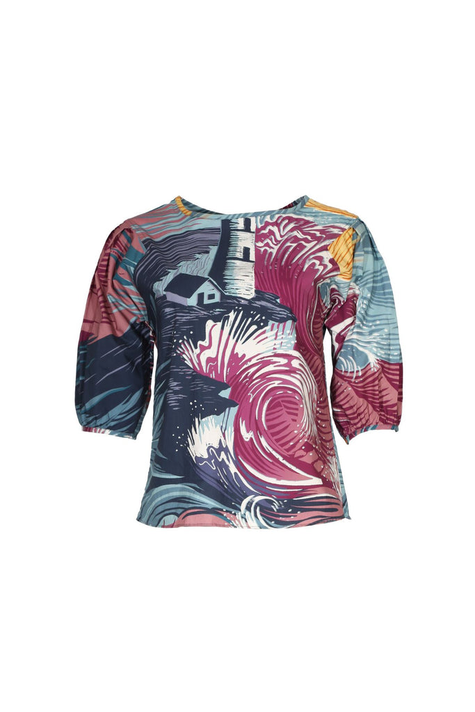 Olga de Polga Isla Dusk printed cotton blouse