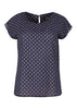 Olga de Polga navy tee with polka dot print. Front view