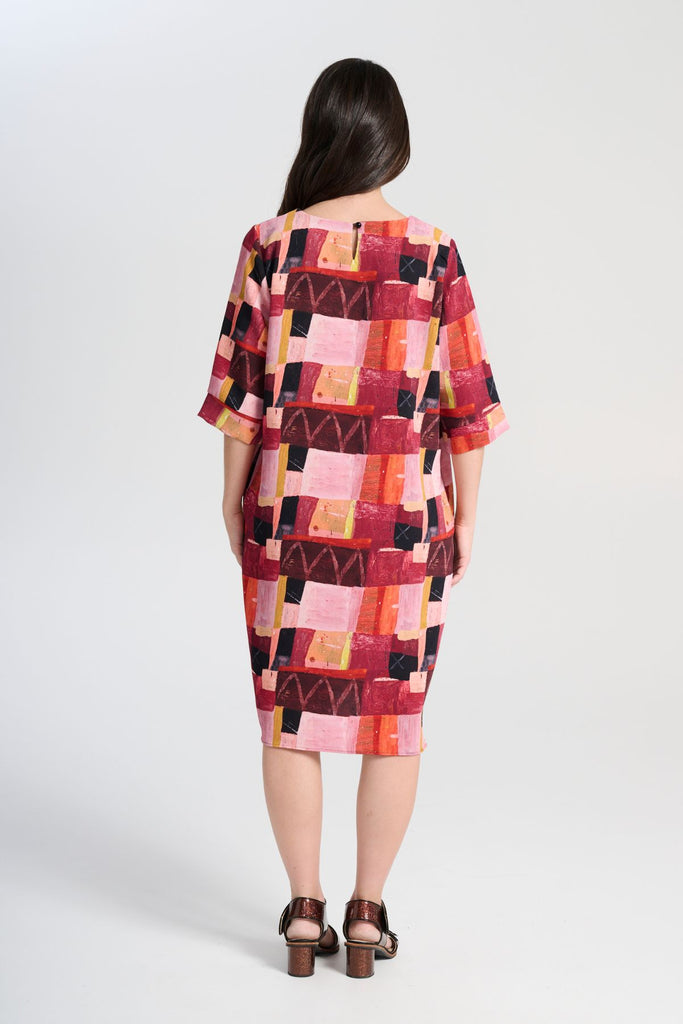 Olga de Polga Kismet Blush Sencillo Shift Dress. Back view on model