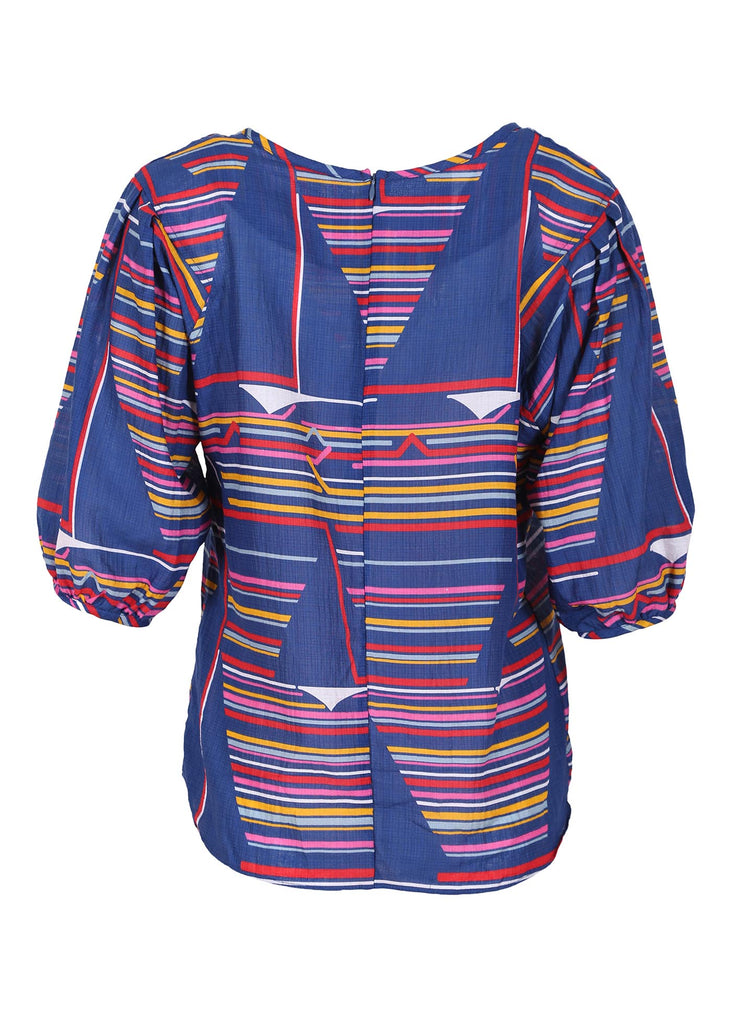 Olga de Polga Blue Boat printed Saint Lucia Blouse.