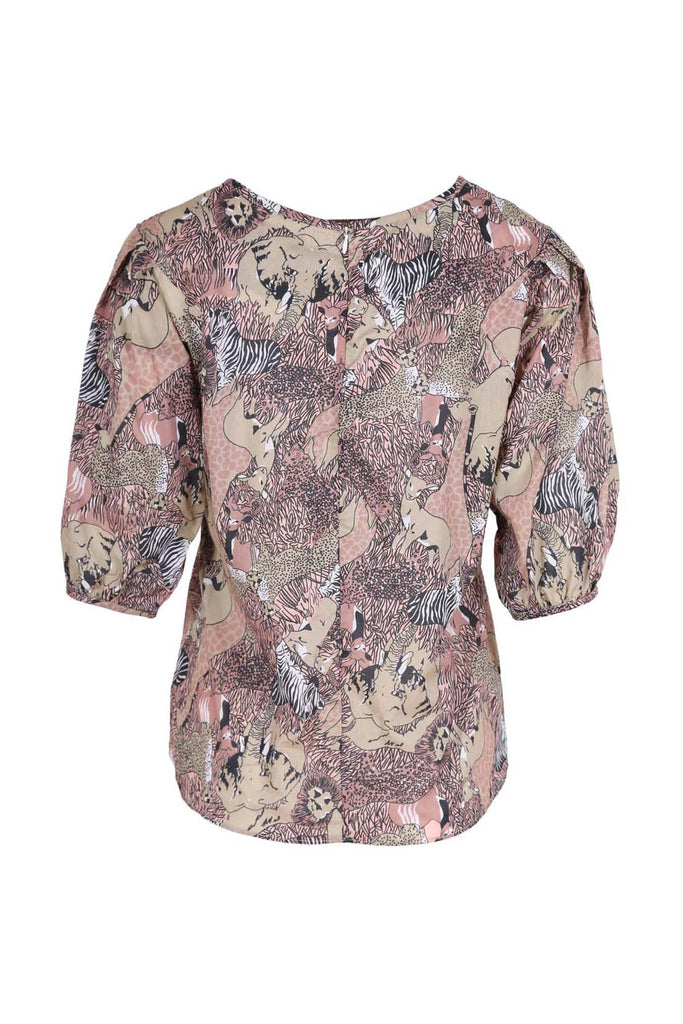 Olga de Polga Blouse in our Samba print in colour Salmon. 