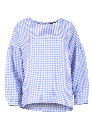 Olga de Polga Suzanna Marrakesh Blouse in Powder Blue, light blue. Front view