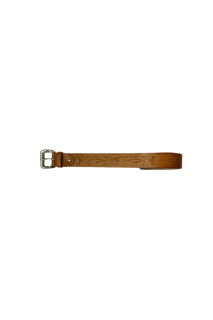 Olga de Polga Tan Westbound leather embossed belt.