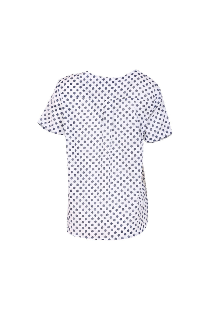 Olga de Polga White Polka Dot Top. Front view